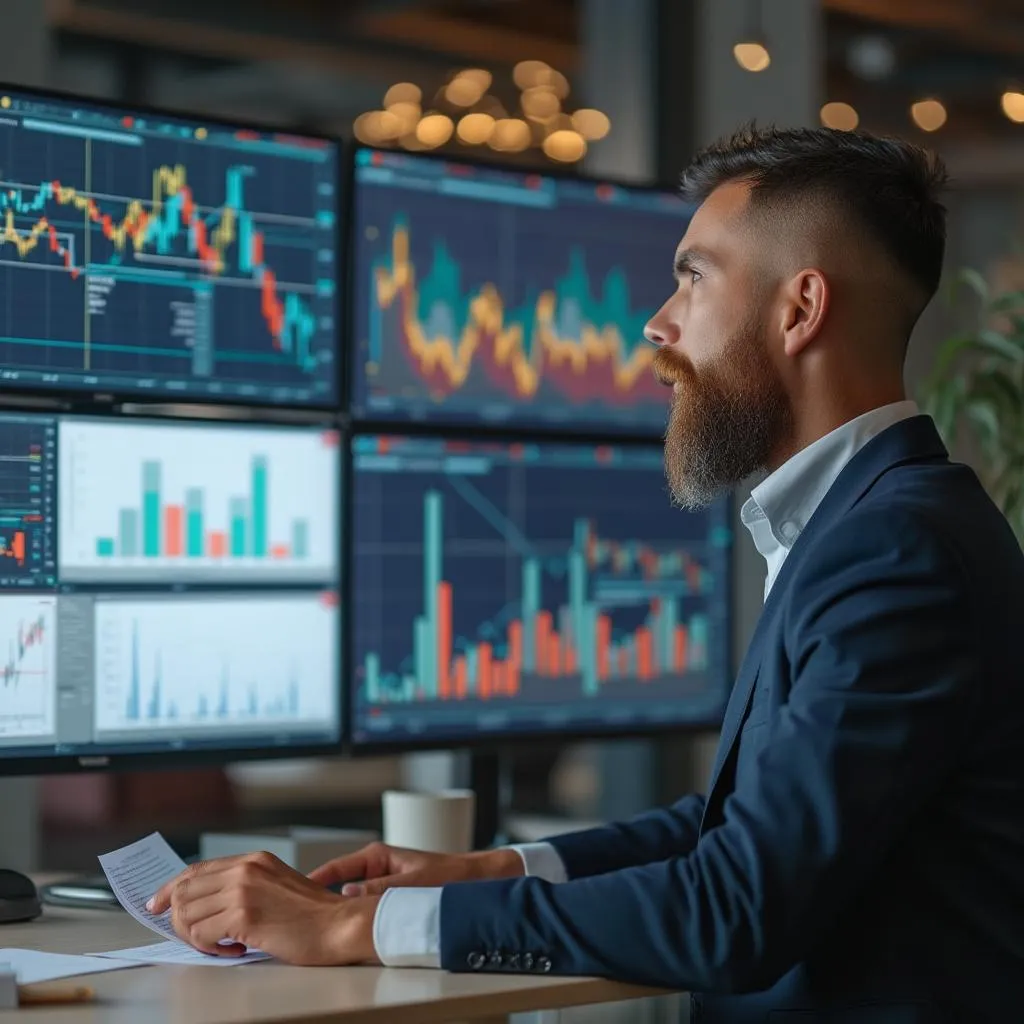 Consultor analizando datos